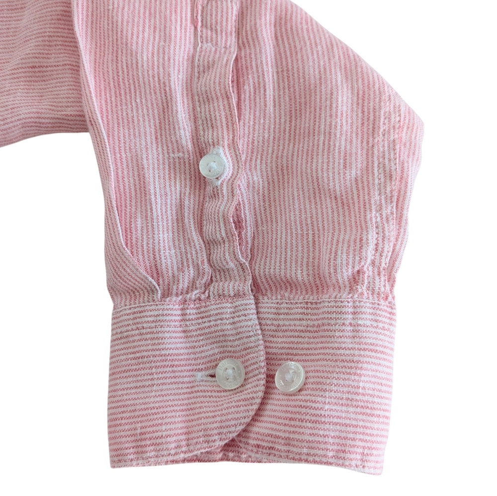 Barbour Linen Marine Button Up Shirt Size Medium - Picture 5 of 10